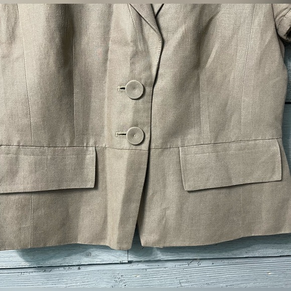 Ann Taylor LOFT Cocoa Brown Short Sleeved Work Office Layer Jacket Blazer Sz 4 - Picture 4 of 16